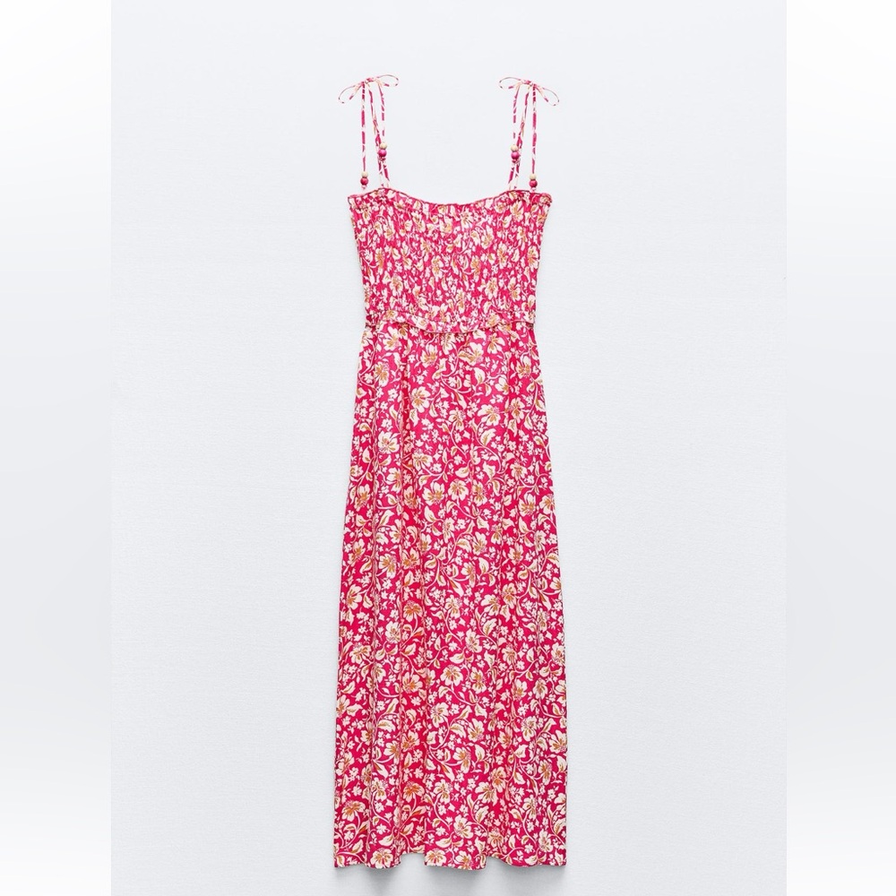 Zara ruched top printed dress.